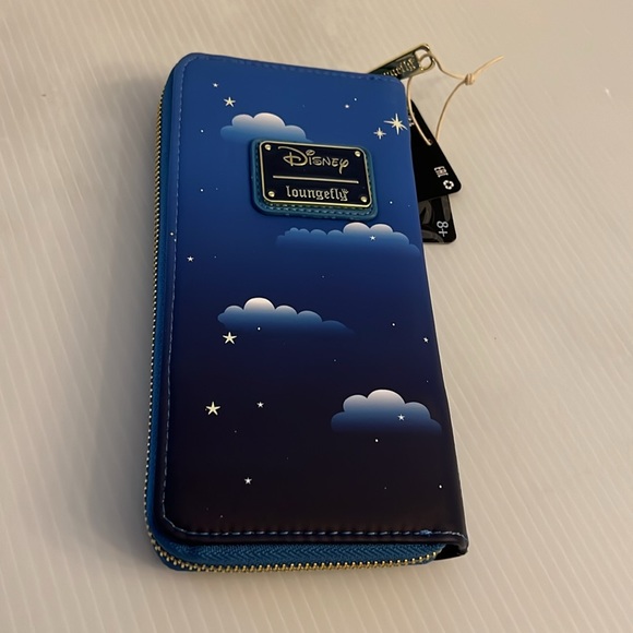 Loungefly Peter Pan Neverland Flight Clock Tower Disney Mini Backpack & Wallet - Picture 10 of 13